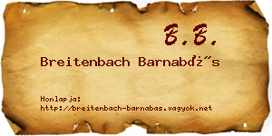 Breitenbach Barnabás névjegykártya